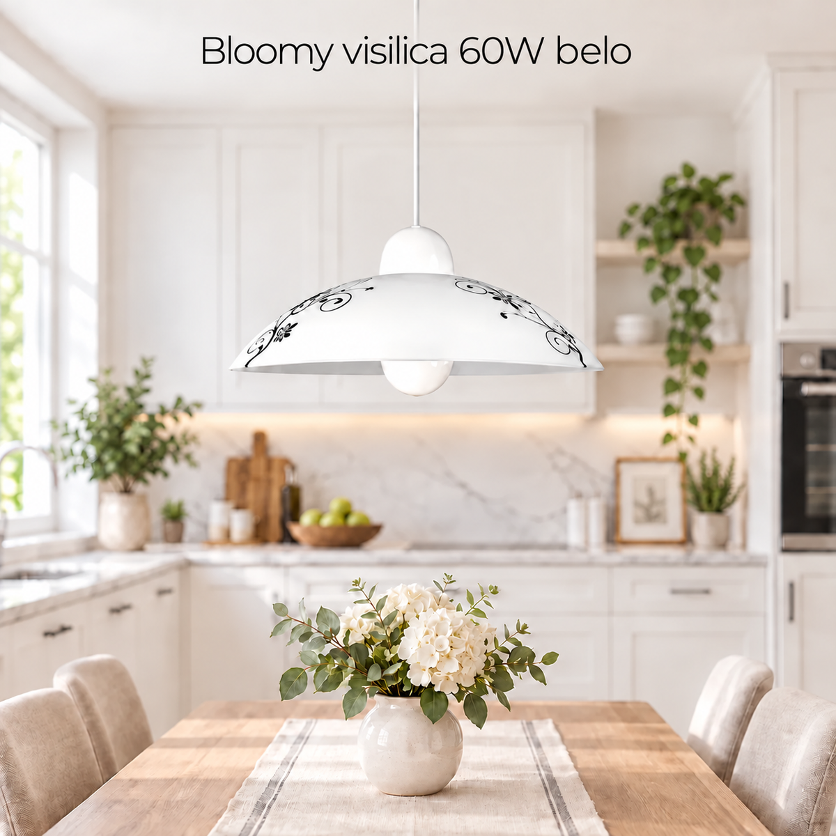 Bloomy visilica D30 E27 60W belo