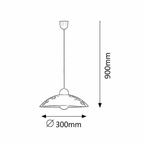 Bloomy visilica D30 E27 60W belo