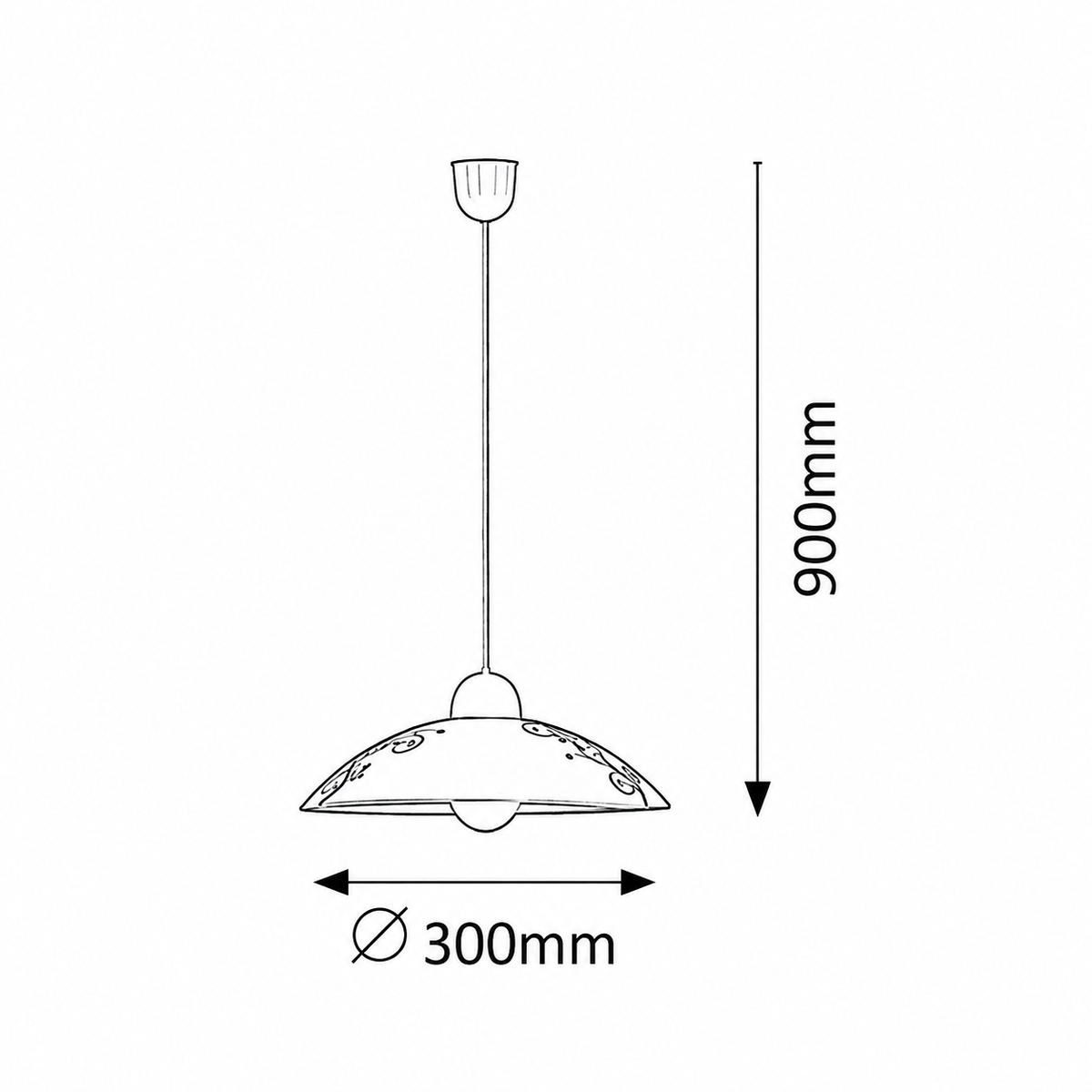 Bloomy visilica D30 E27 60W belo