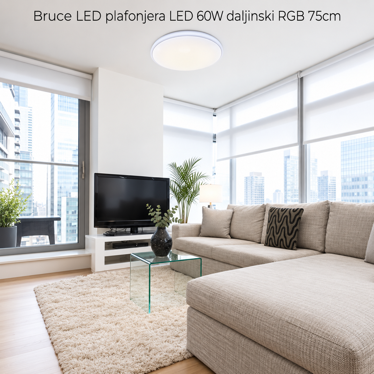 Bruce LED plafonjera LED 60W daljinski  RGB 75cm