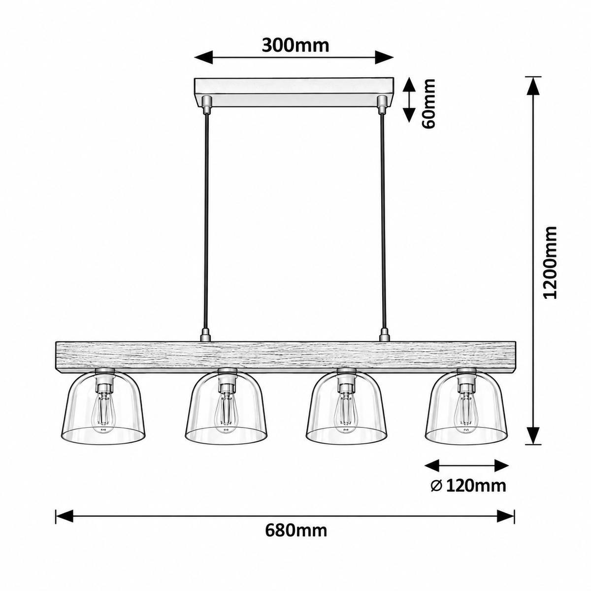 Cardamom visilica E14  4x40W