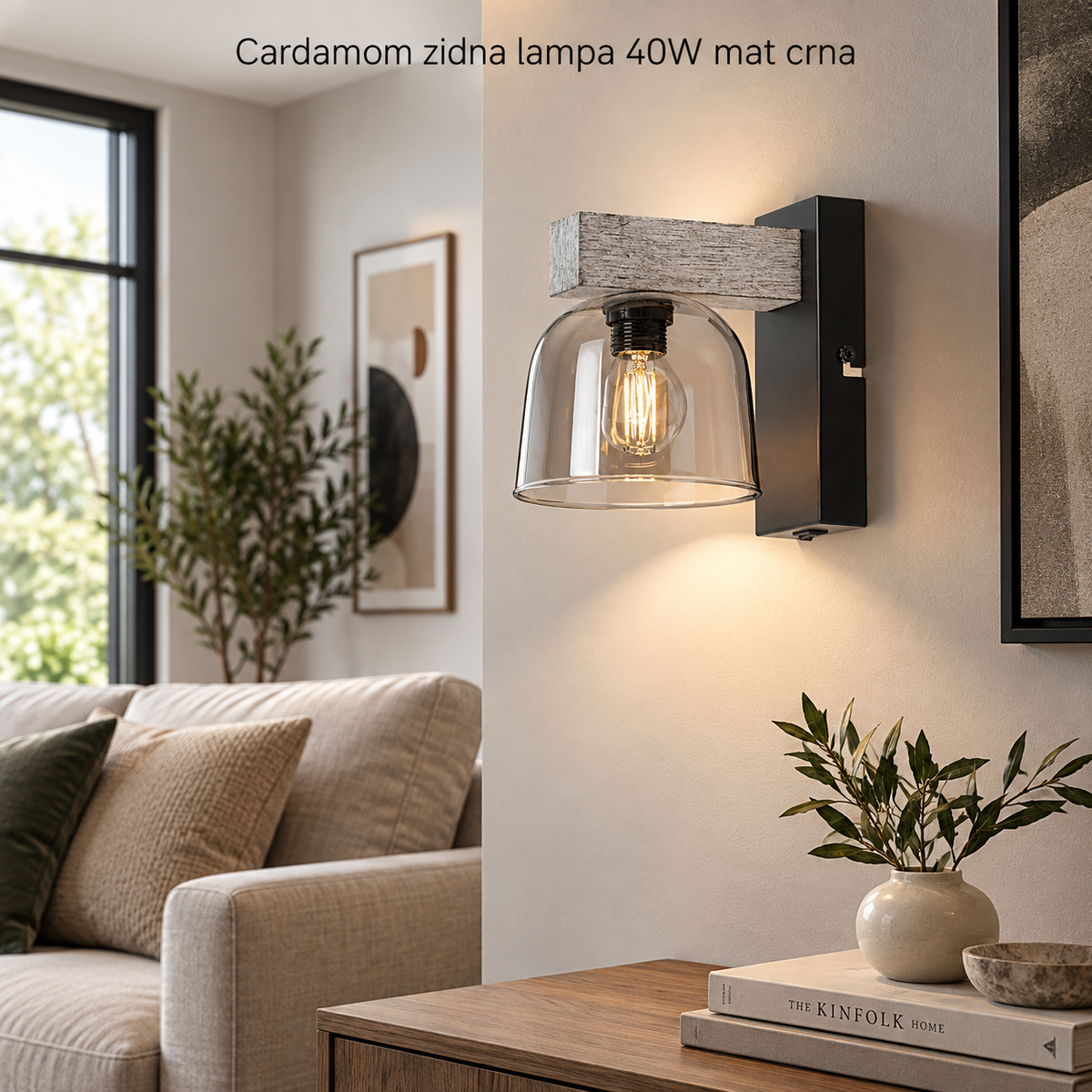 Cardamom zidna lampa E14 1x40W mat crna