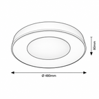 Ceilo plafonjera bela 48cm LED 38W daljinski