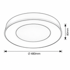 Ceilo plafonjera crna 48cm LED 38W daljinski