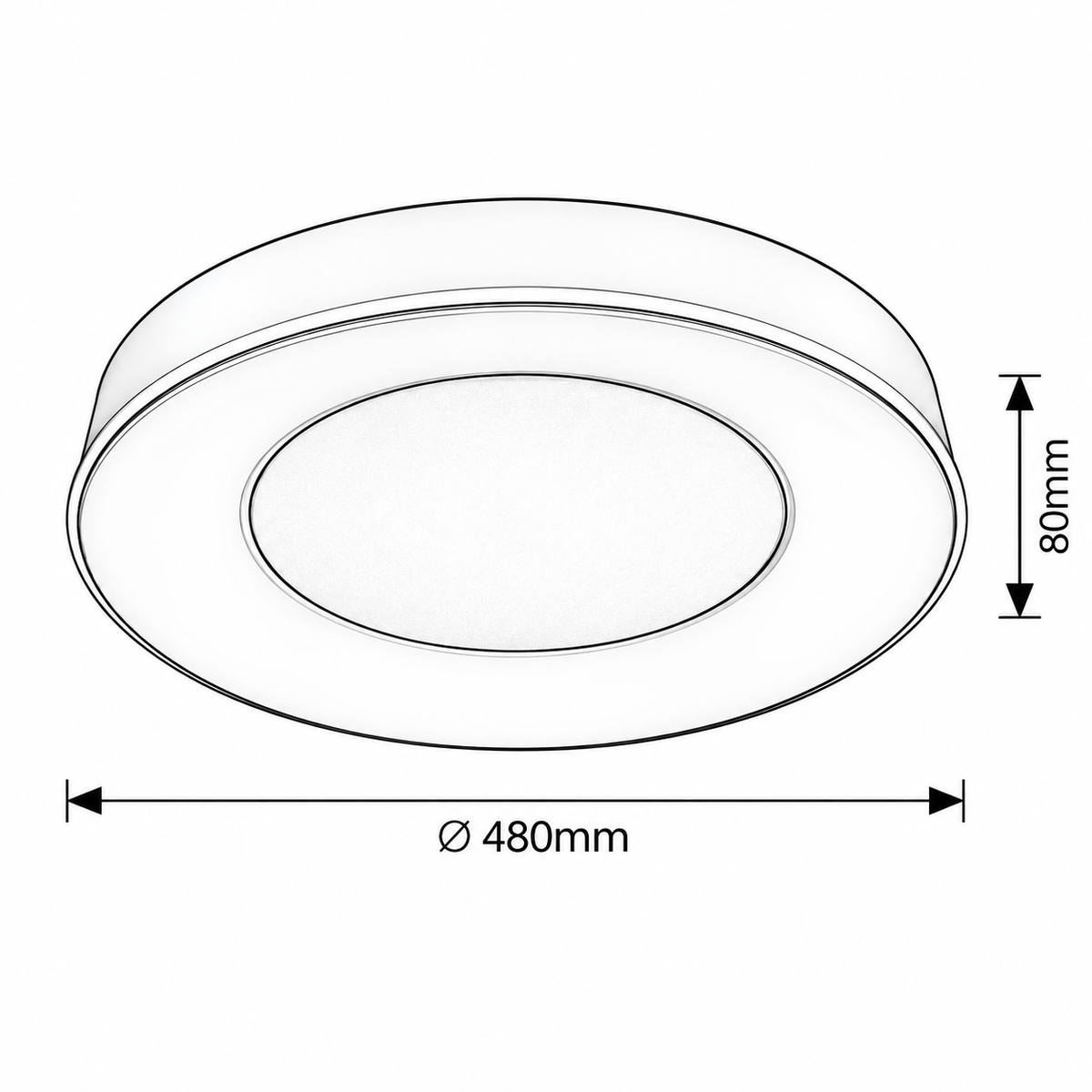Ceilo plafonjera crna 48cm LED 38W daljinski
