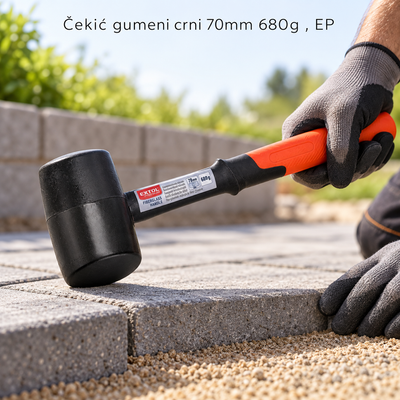 Čekić gumeni crni 70mm 680g , EP