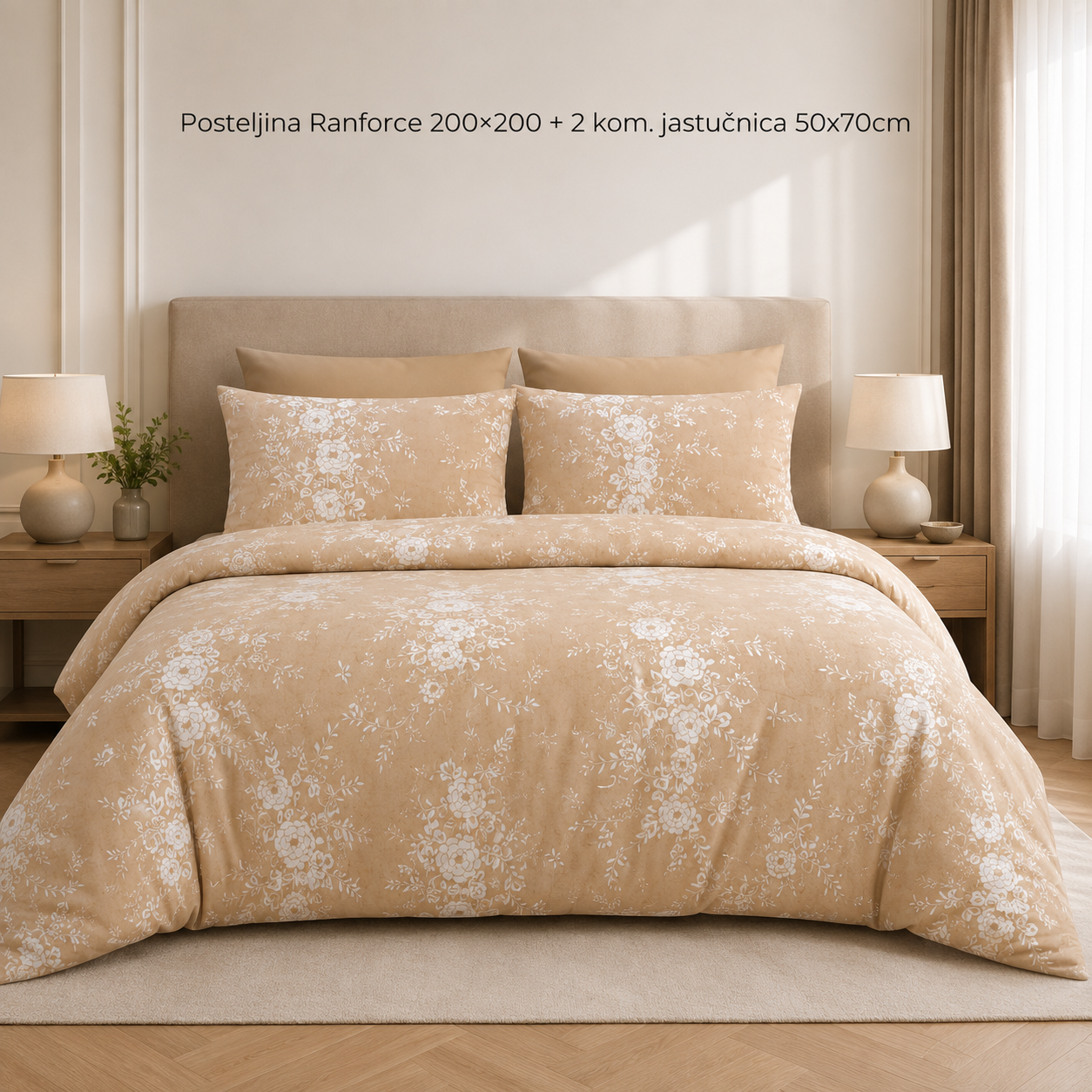 Posteljina Ranforce 200×200 + 2 kom. jastučnica 50x70cm