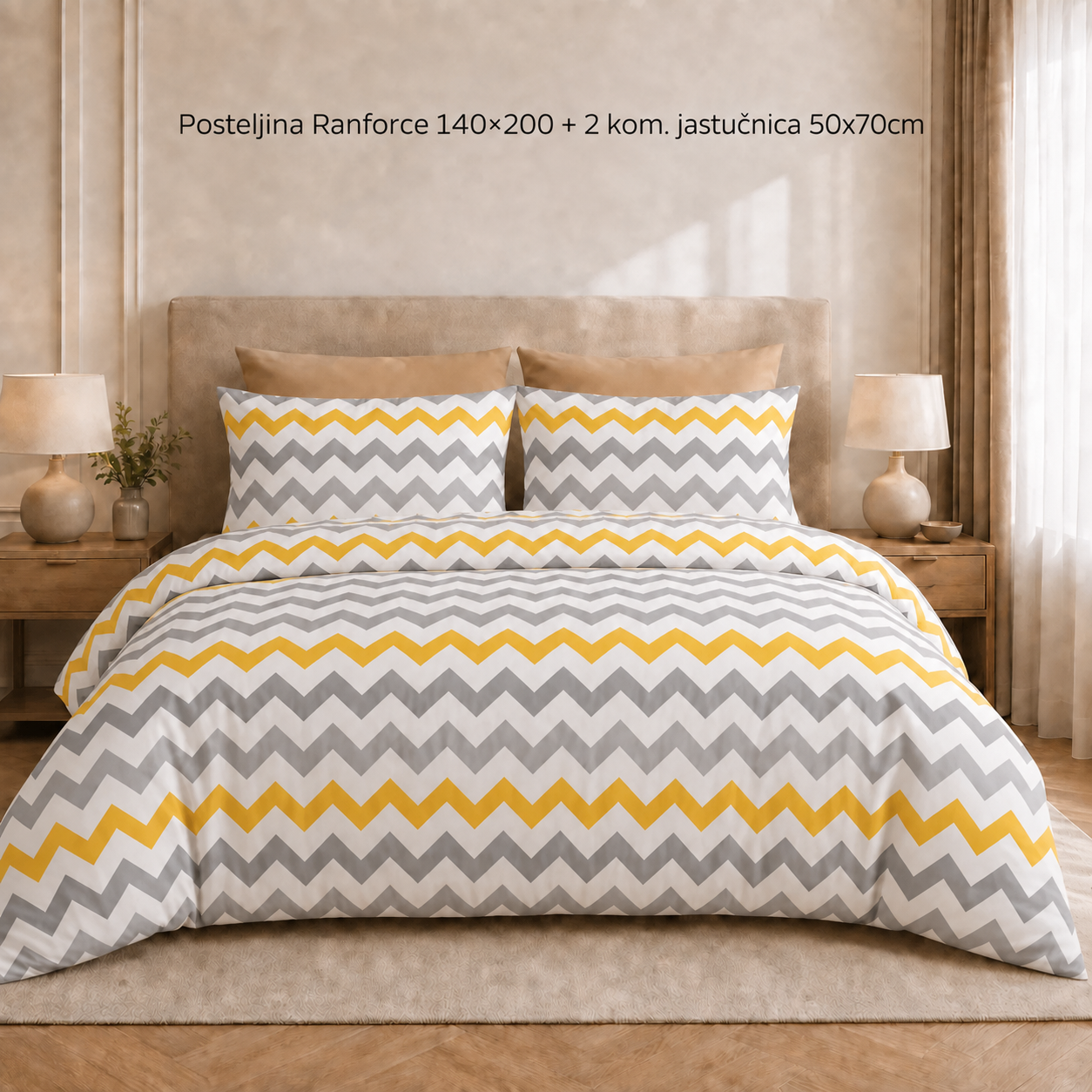 Posteljina Ranforce 140×200 + 2 kom. jastučnica 50x70cm