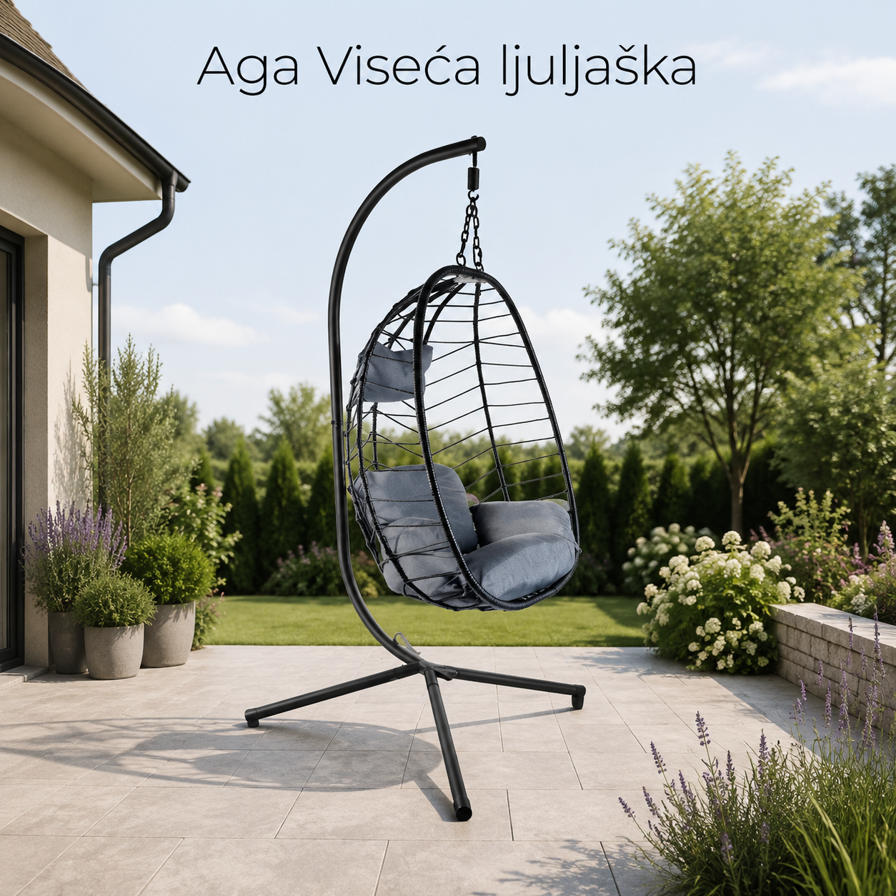 Aga Viseća ljuljaška, stolica, jaje, korpa, 120kg