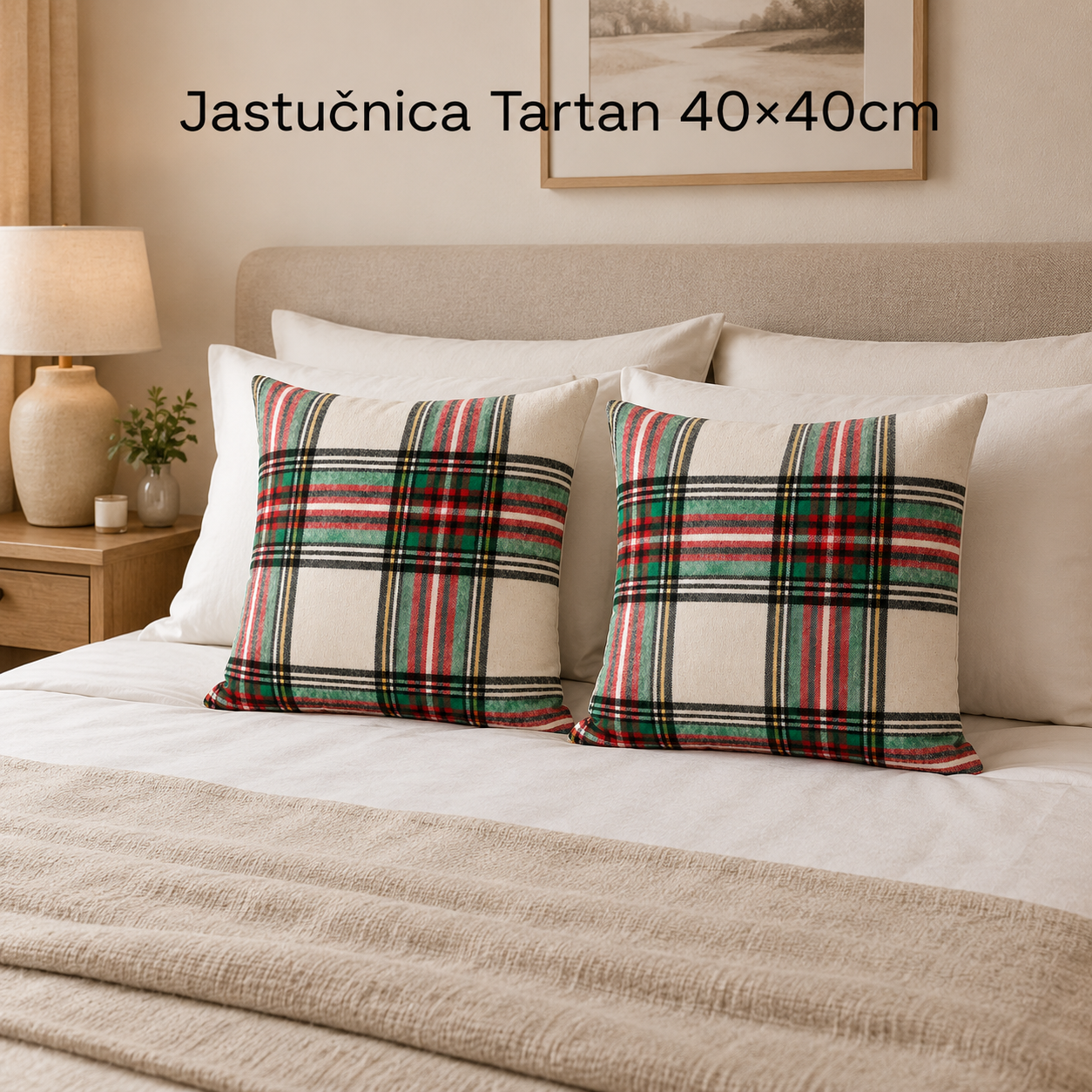 Jastučnica Tartan 40×40cm, set 2kom