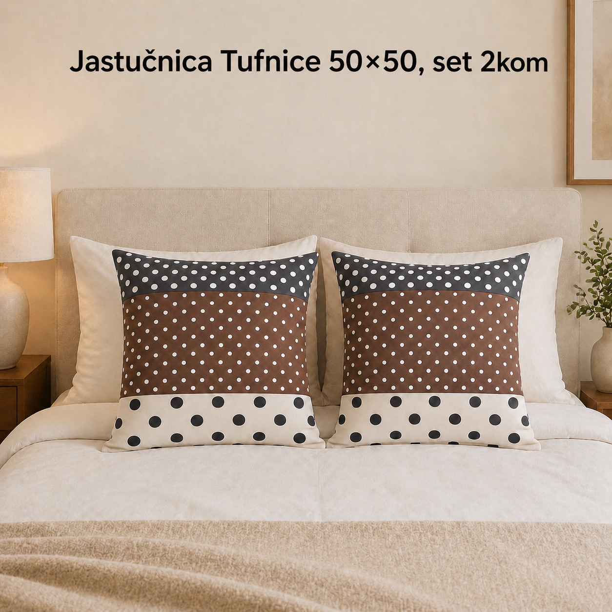 Jastučnica Tufnice 50×50, set 2kom
