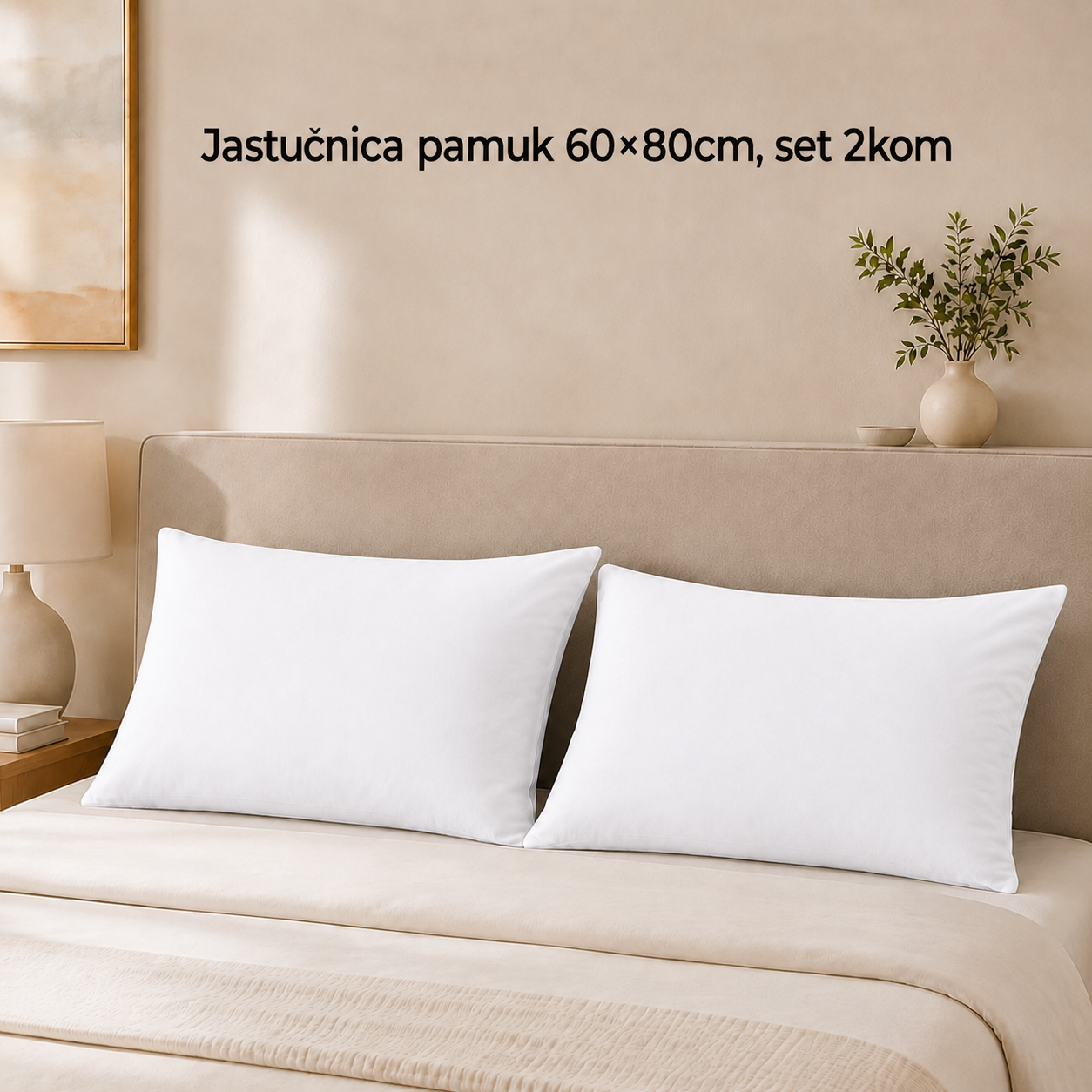 Jastučnica pamuk 60x80cm, set 2kom