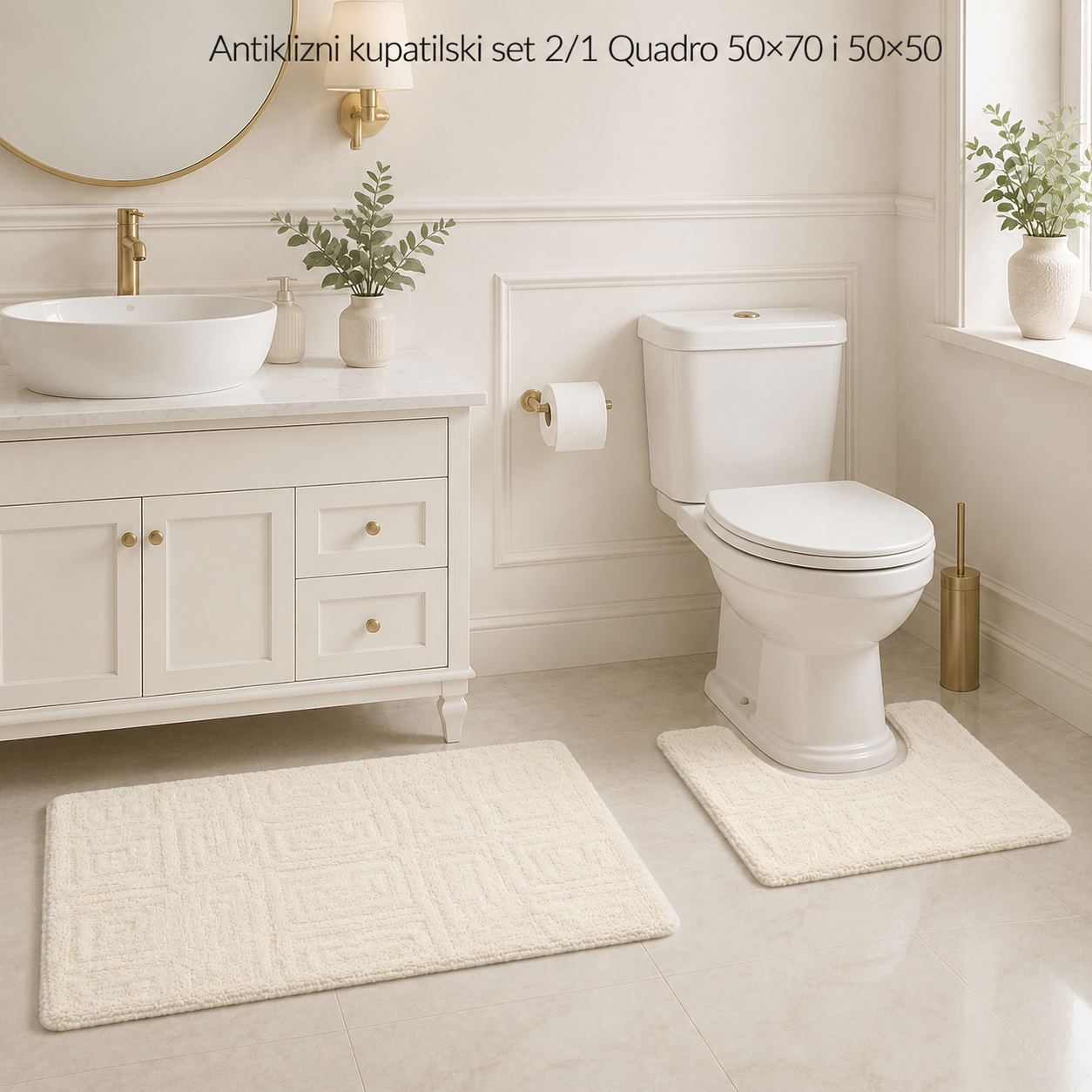 Antiklizni kupatilski set 2/1 Quadro 50×70 i 50×50