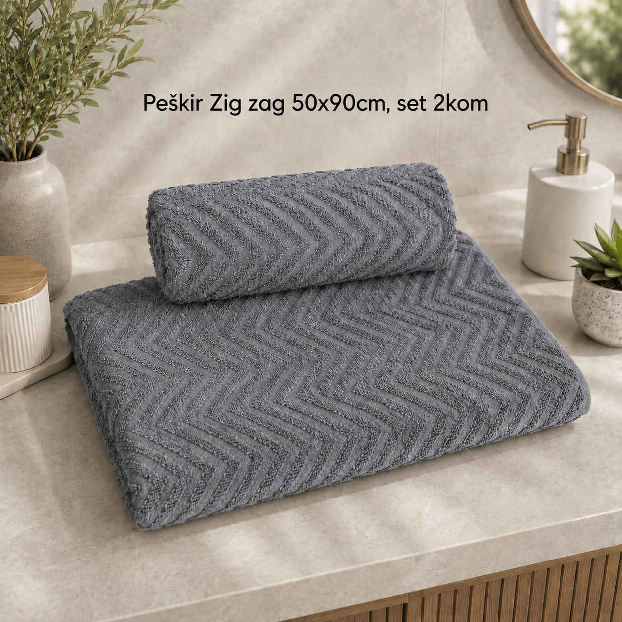 Peškir Zig zag 50x90cm, set 2kom