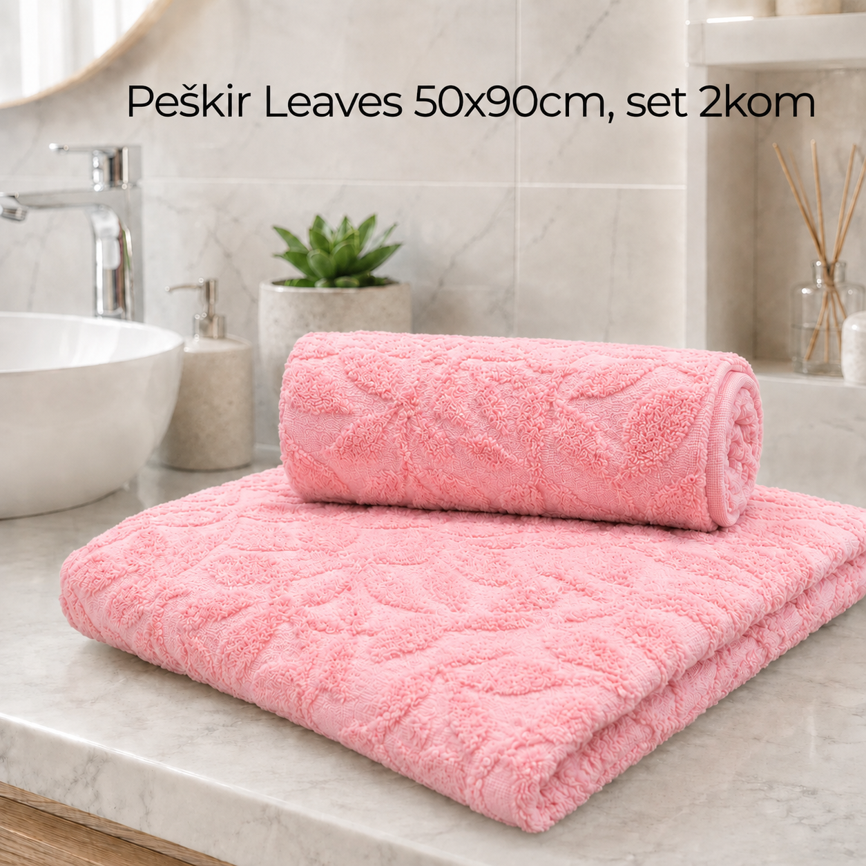 Peškir Leaves 50x90cm, set 2kom
