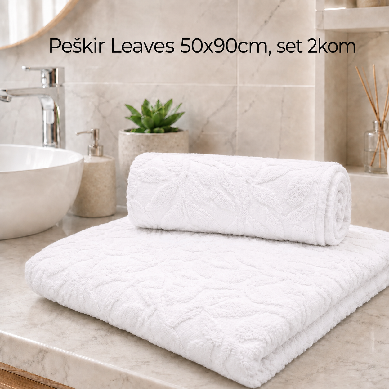 Peškir Leaves 50x90cm, set 2kom