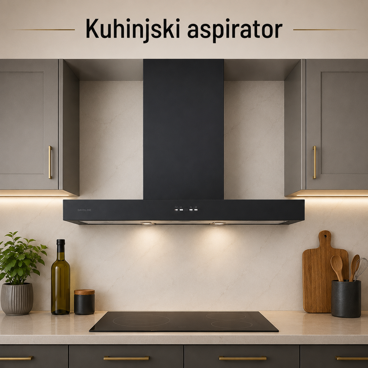 Aspirator Davoline TAU HPA BLACK 60cm
