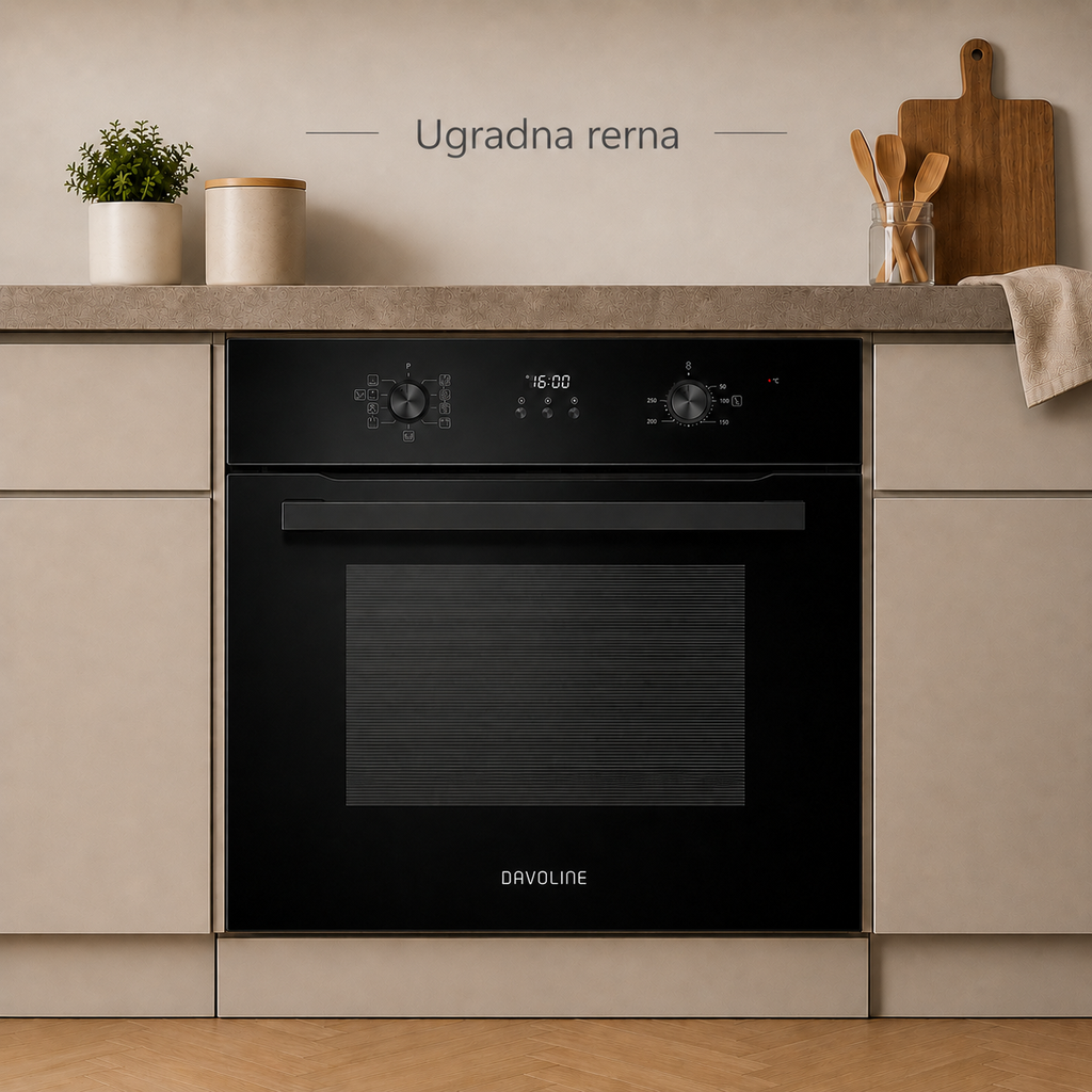 Ugradna rerna Davoline STAR BI O 0875 BLACK