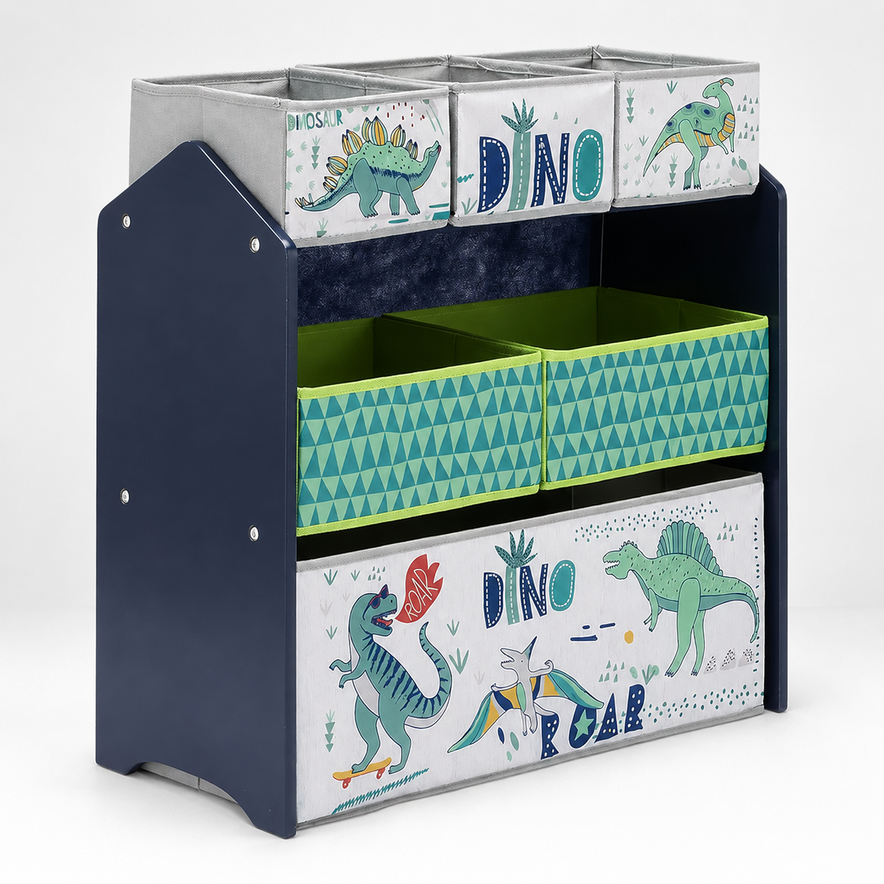 KINDER HOME Dečija polica, Organizator za igračke sa kutijama za odlaganje DINOSAURS