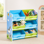 KINDER HOME Organizator za igračke, Polica za dečiju sobu sa kutijama za odlaganje, SAVANA