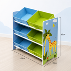 KINDER HOME Organizator za igračke, Polica za dečiju sobu sa kutijama za odlaganje, SAVANA