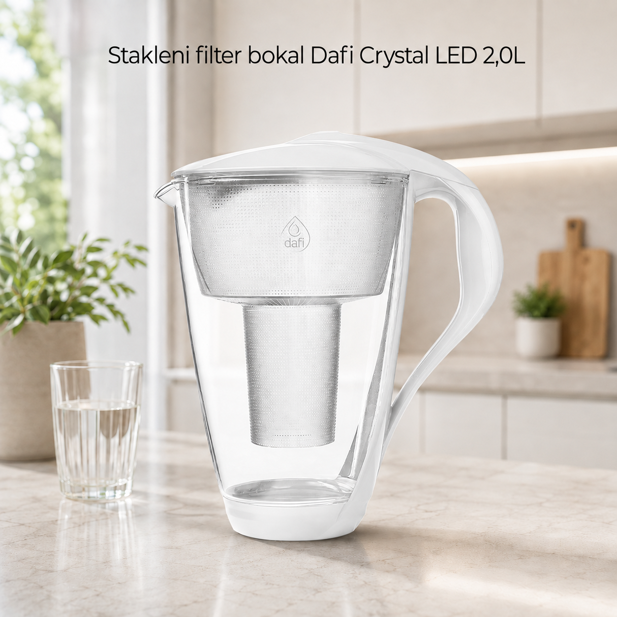 Stakleni filter bokal Dafi Crystal LED 2,0L