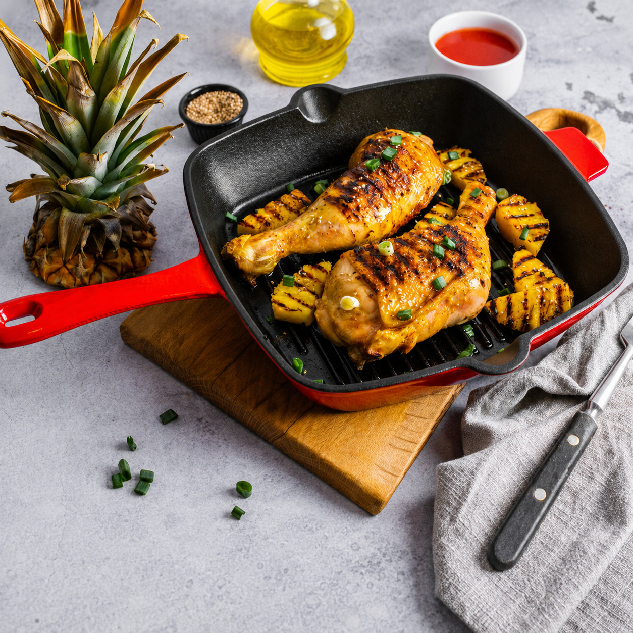 Liveni duboki grill tiganj sa emajlom