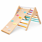 KINDER HOME Pikler trougao 2 u 1 Drvena penjalica i tobogan