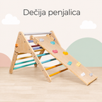 KINDER HOME Pikler trougao 2 u 1 Drvena penjalica i tobogan