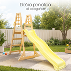 KINDER HOME Dečija drvena penjalica sa toboganom