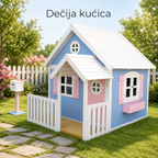 KINDER HOME Velika drvena dečija kućica sa verandom
