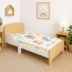 KINDER HOME Dečiji drveni krevet sa zaštitom i ramom za dušek 140/70 cm