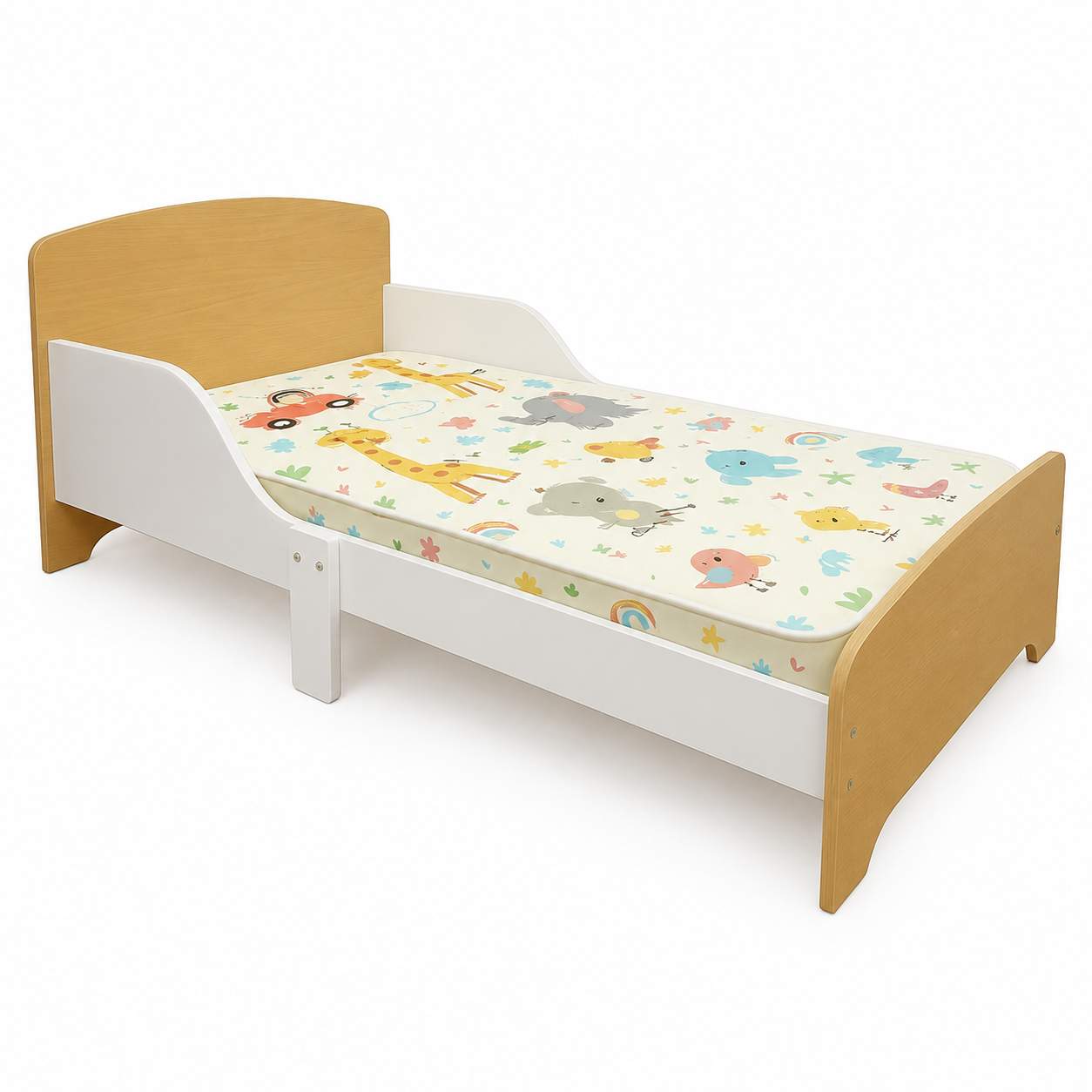 KINDER HOME Dečiji drveni krevet sa zaštitom i ramom za dušek 140/70 cm