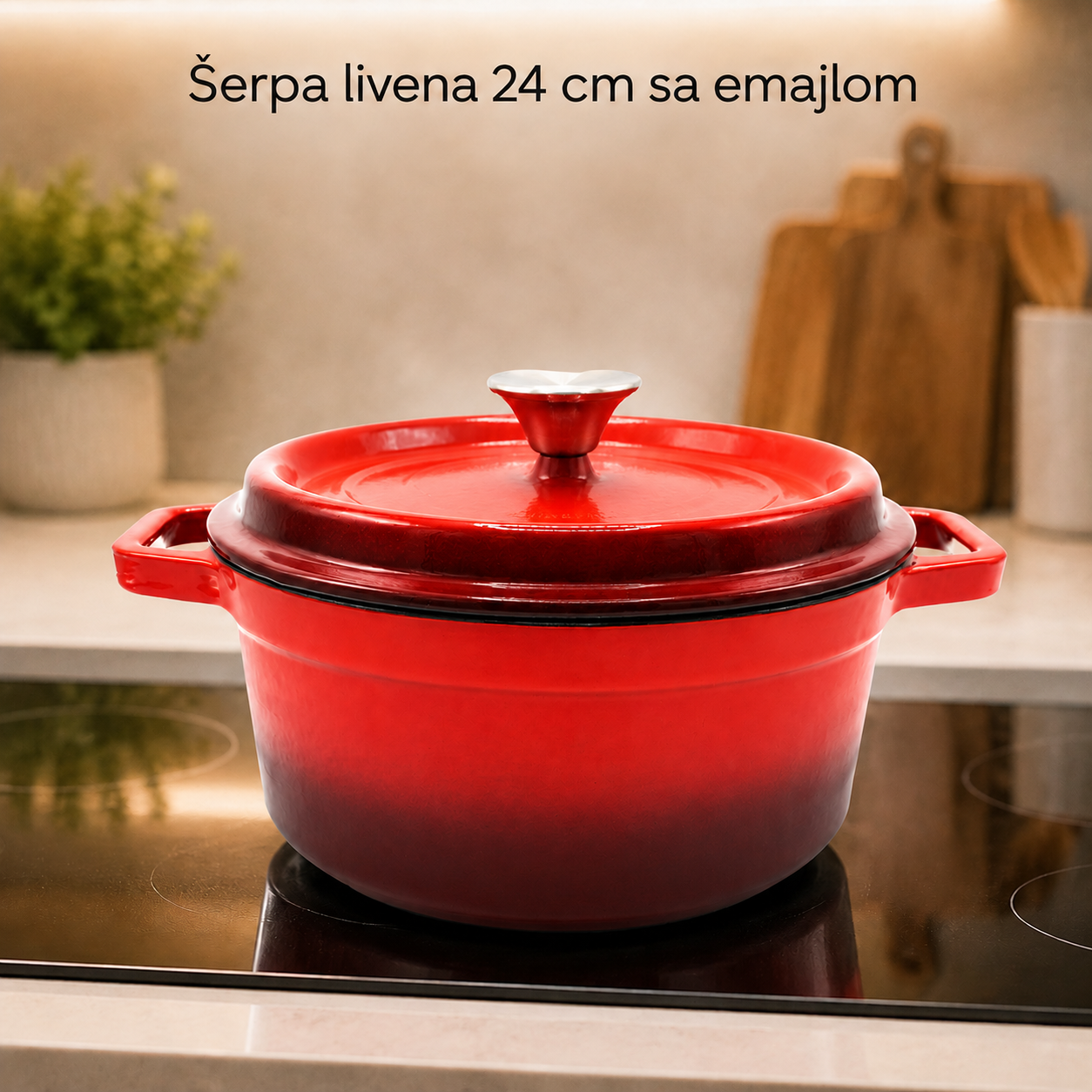 Šerpa livena 24 cm sa emajlom