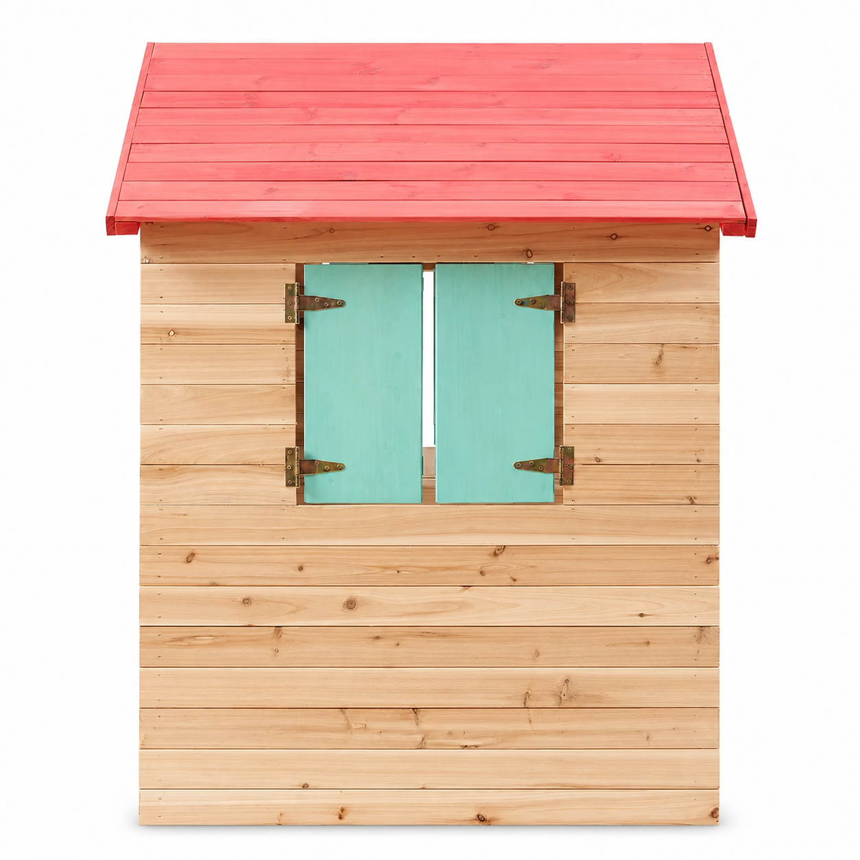 KINDER HOME Dečija drvena kućica za igru na otvorenom - za dvorište i baštu, 115×102×129 cm