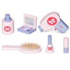 KINDER HOME Dečiji drveni toaletni stočić sa ogledalom i svetlima, roze, 92 cm