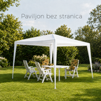 Beli sklopivi paviljon 3 × 3 m