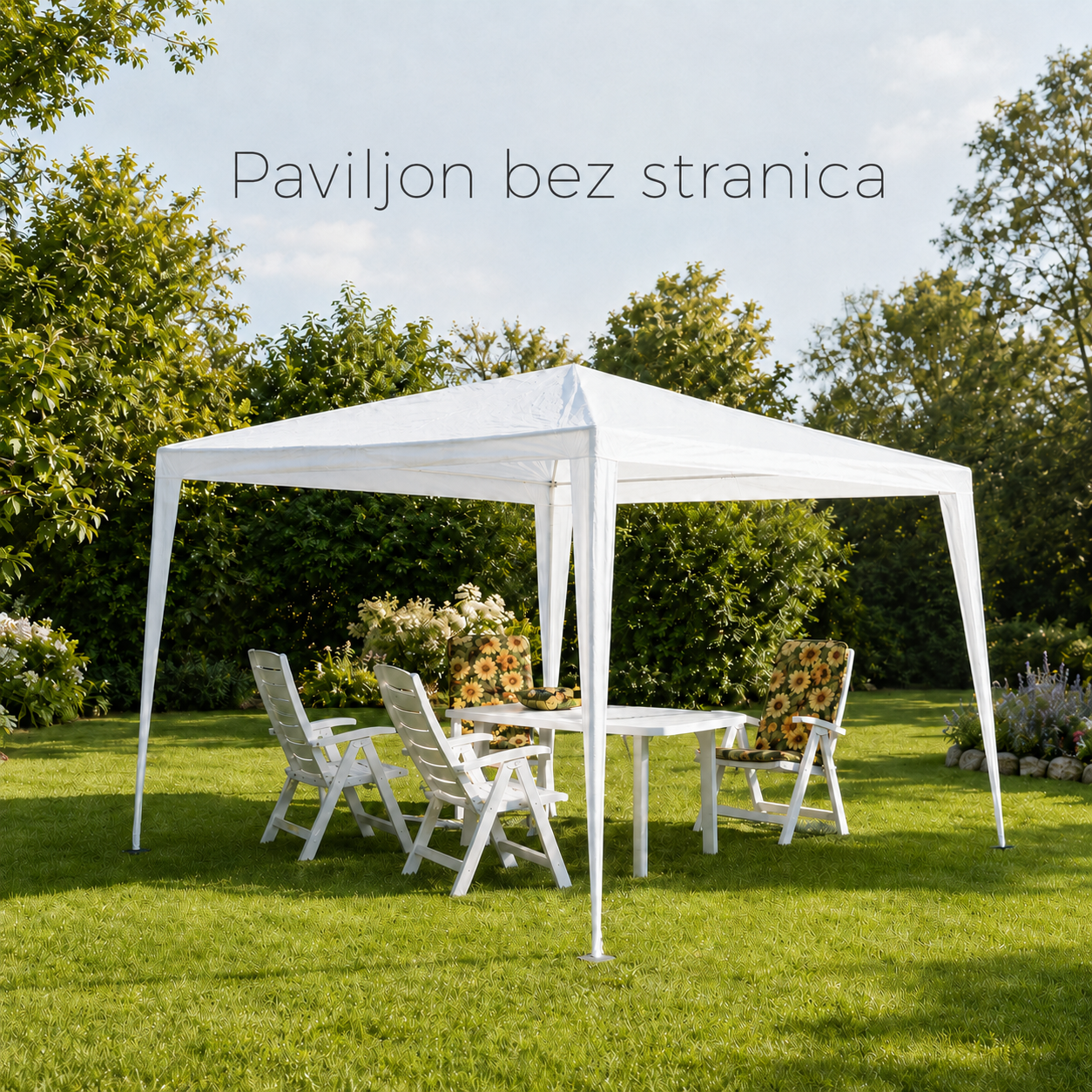Beli sklopivi paviljon 3 × 3 m