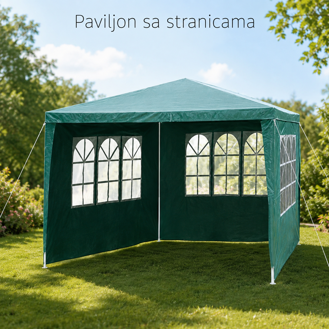 Paviljon zeleni sa stranicama 3 x 3m