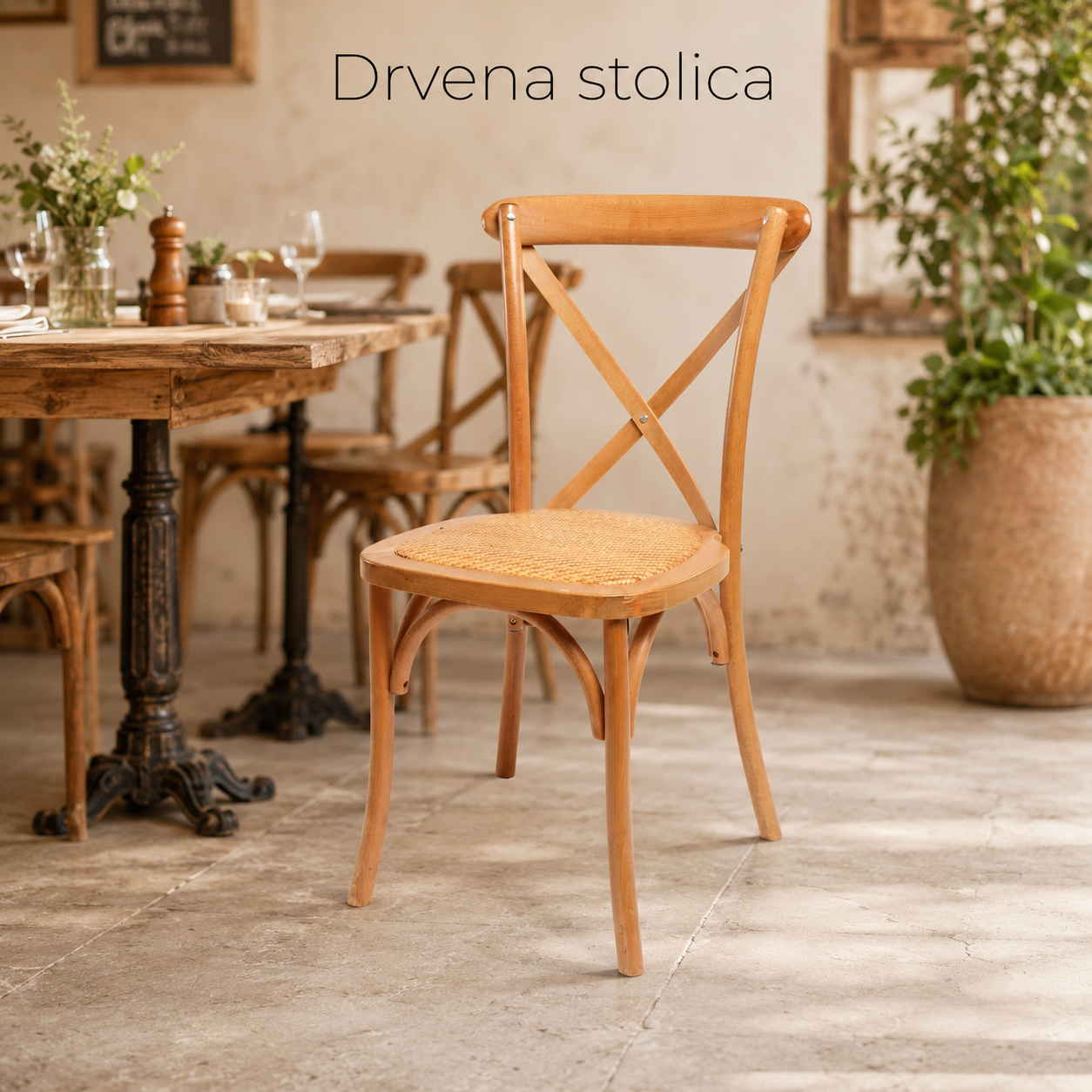 Drvena stolica Cross Back