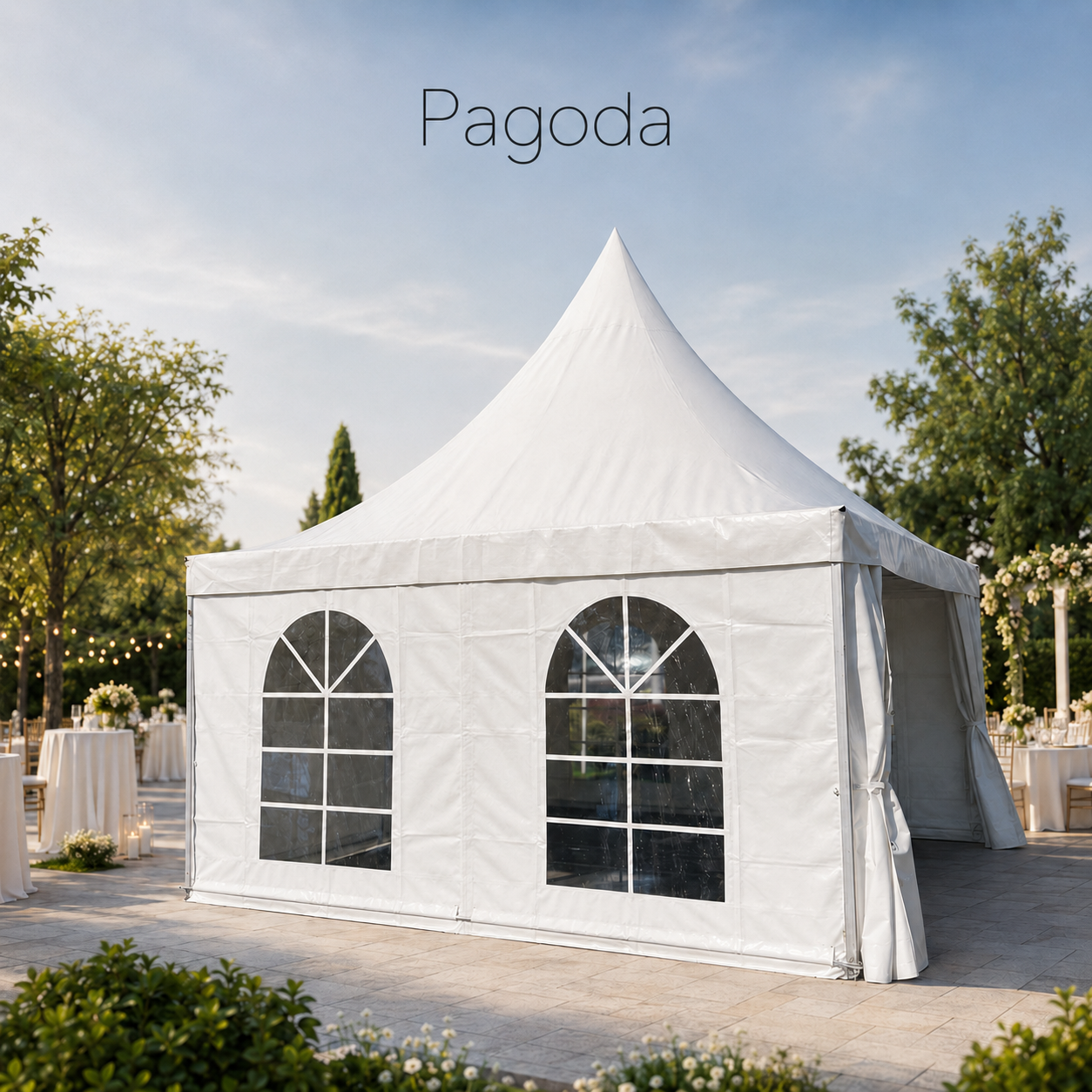 Pagode, dve strane prozori, dve strane zid