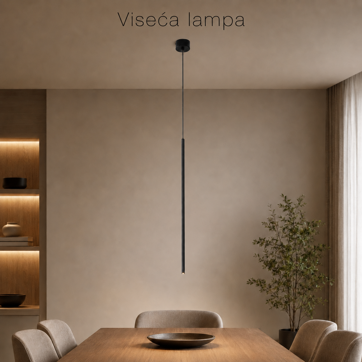 Solvo linijska visilica, 2W, CRNA LUX0186