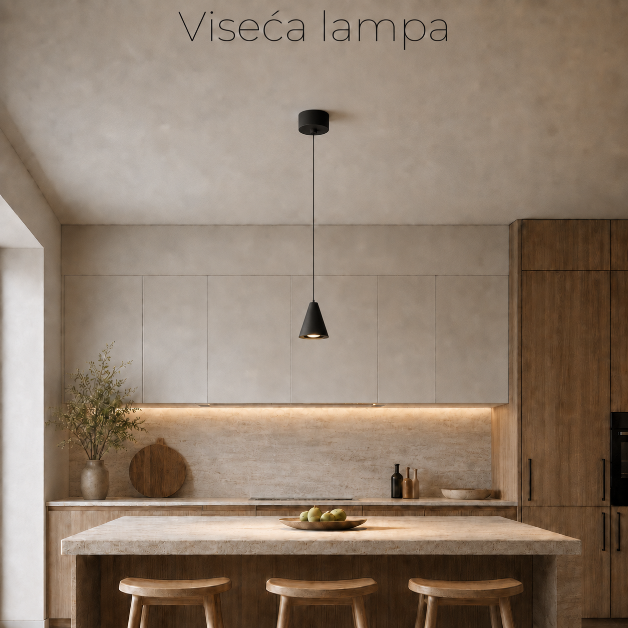 Solvo konusna visilica, 5W, CRNA LUX00191