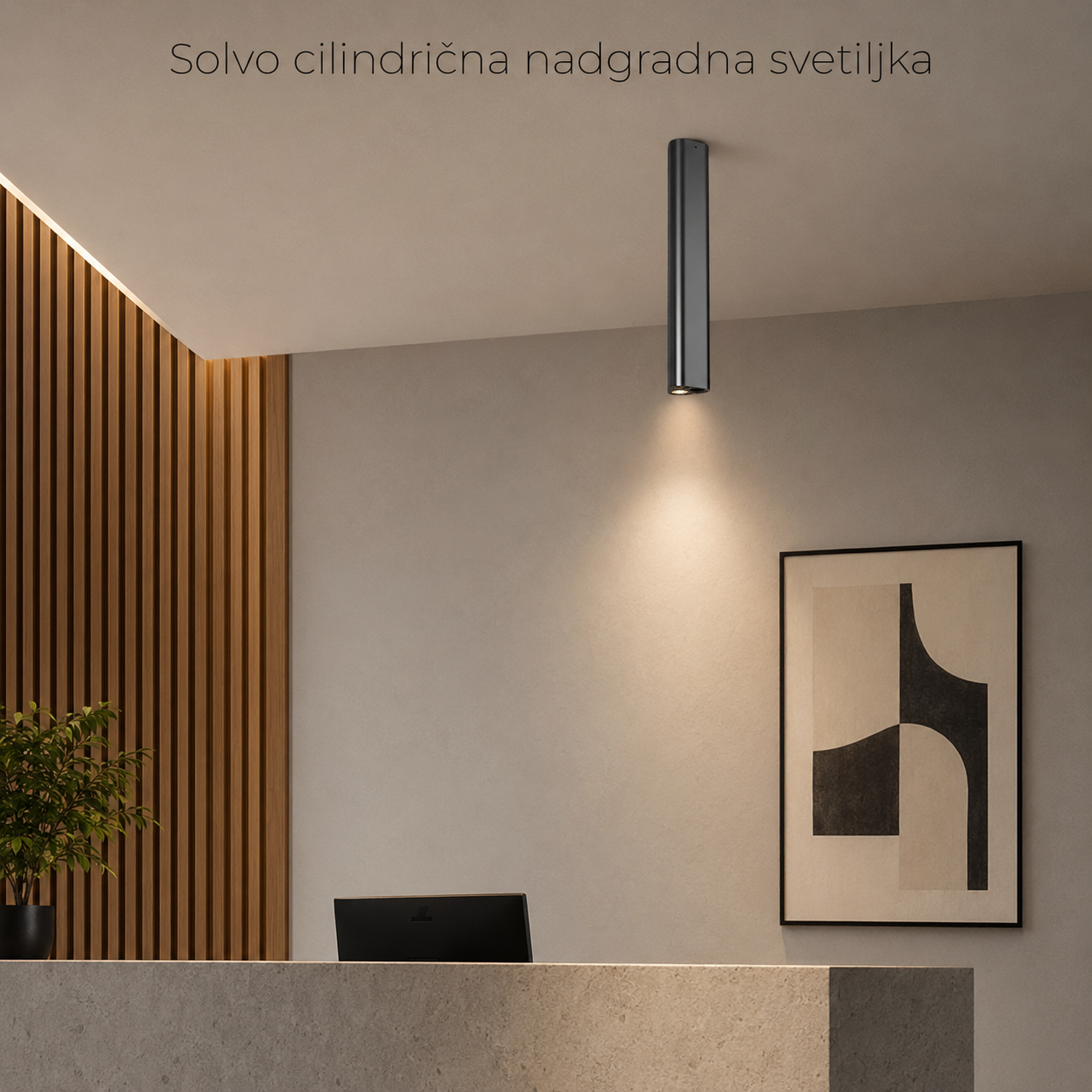 Solvo cilindrična nadgradna svetiljka, 6W, CRNI NIKL LUX0174
