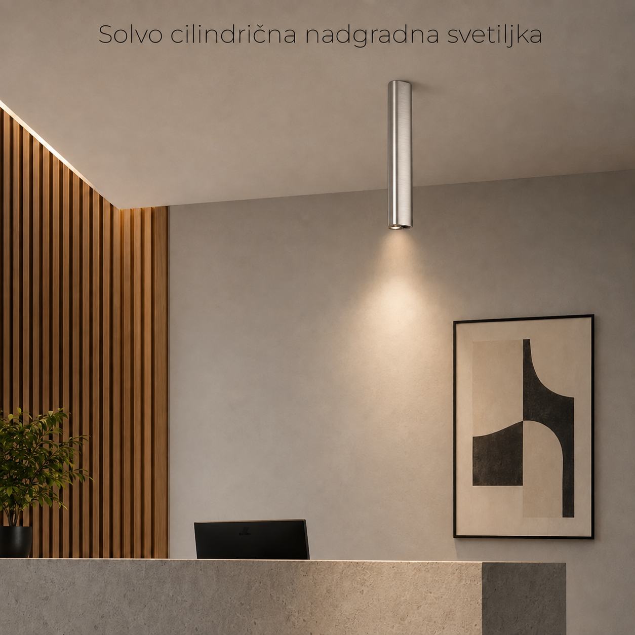 Cilindrična nadgradna svetiljka, 6W, BRUŠENI NIKL LUX0173
