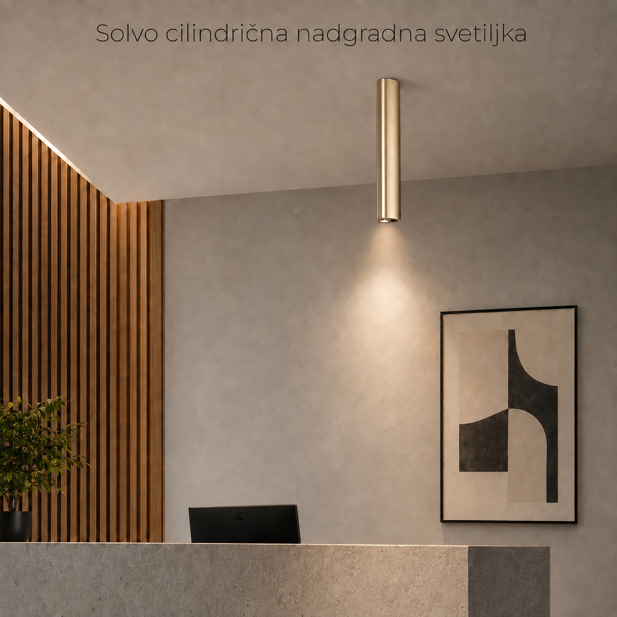 Cilindrična nadgradna svetiljka, 6W, ŠAMPANJ LUX0172