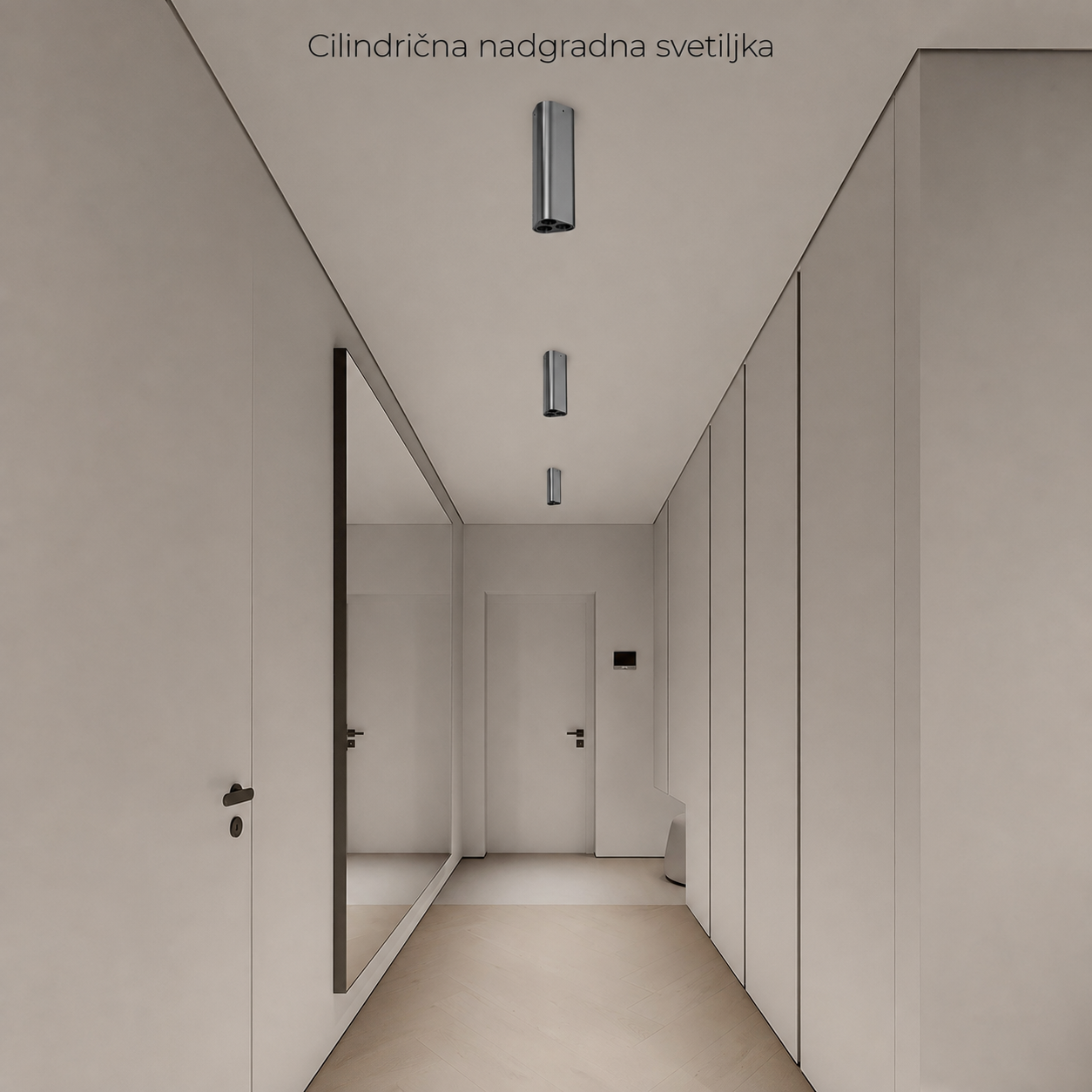 Cilindrična nadgradna svetiljka, 6W, BRUŠENI NIKL LUX0168