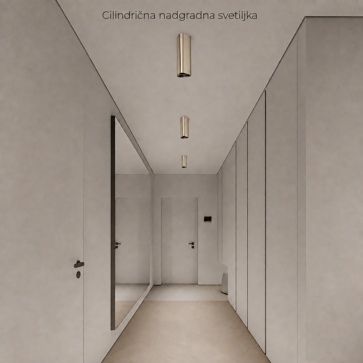 Cilindrična nadgradna svetiljka, 6W, ŠAMPANJ LUX0167