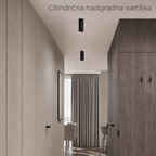 Cilindrična nadgradna svetiljka, 6W, CRNA LUX0165
