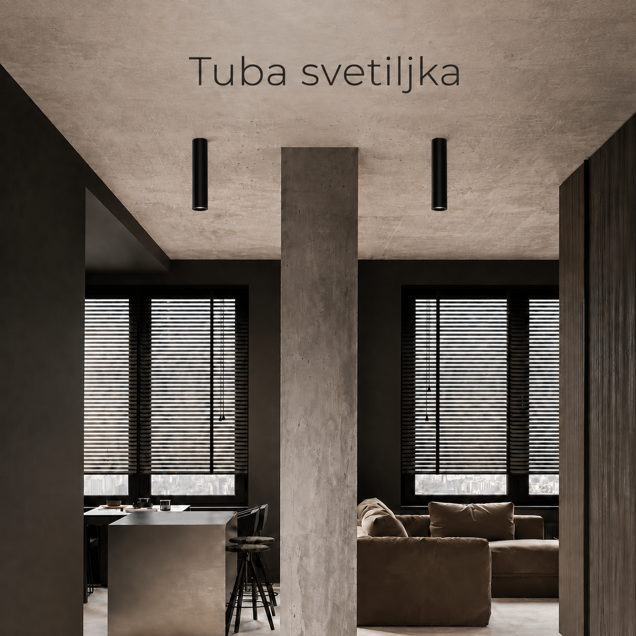 Solvo svetiljka tuba, 10W, CRNA LUX0193